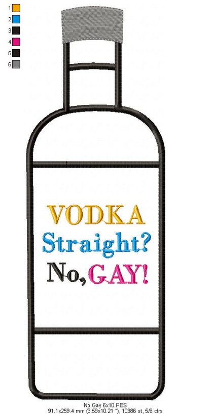 VODKA. Straight? No, Gay - Fill Stitch