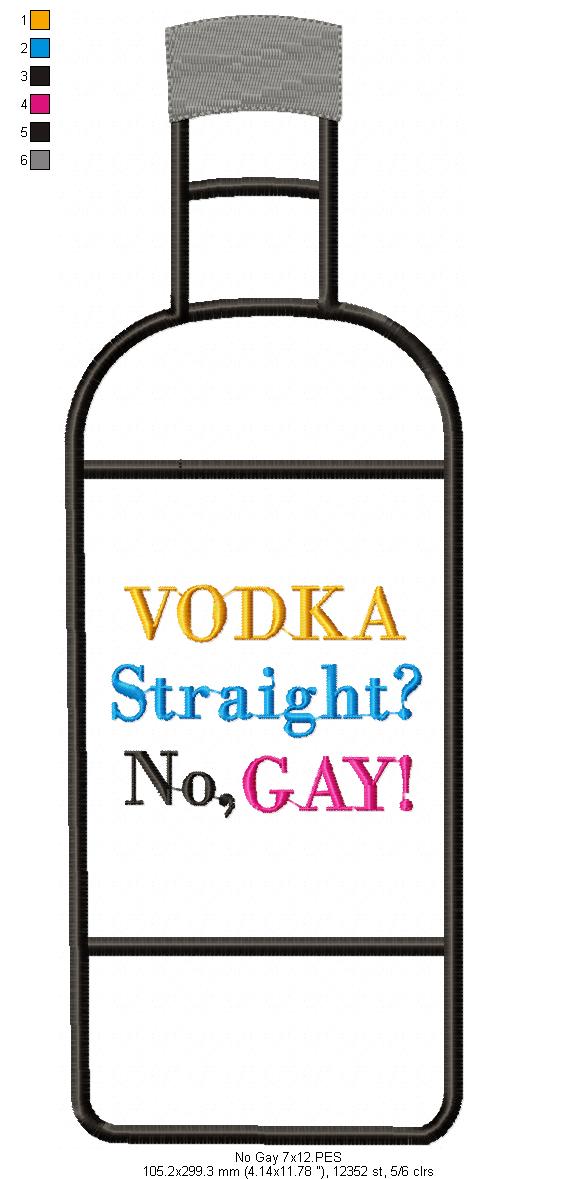 VODKA. Straight? No, Gay - Fill Stitch