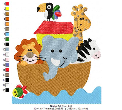 Noah's Ark - Fill Stitch