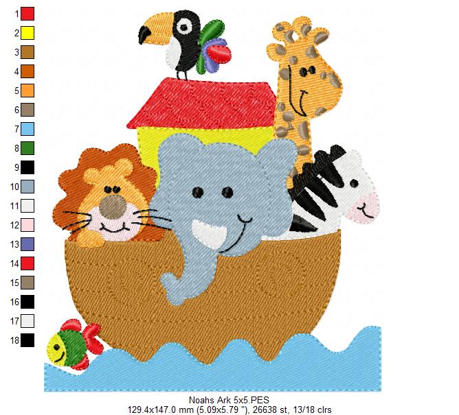 Noah's Ark - Fill Stitch