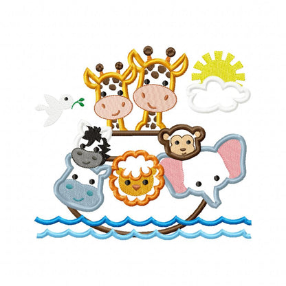 Noah’s Ark Animals – Appliqué – Machine Embroidery Design