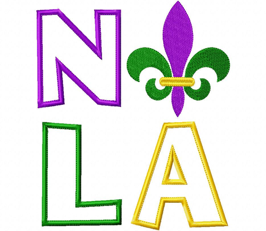 NOLA Fleur de Lis Letters – Appliqué – Machine Embroidery Design