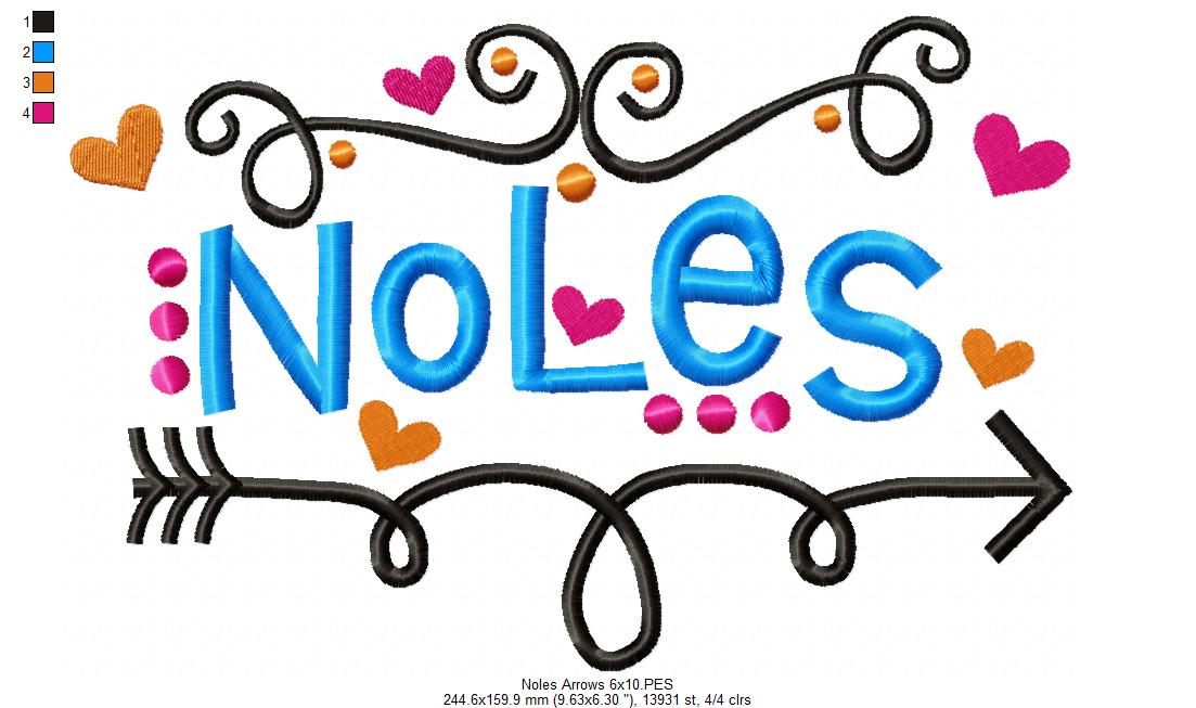 Noles Fun Arrows - Satin Stitch - Machine Embroidery Design