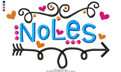 Noles Fun Arrows - Satin Stitch - Machine Embroidery Design