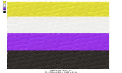 Non Binary Pride Flag - Fill Stitch