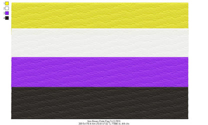 Non Binary Pride Flag - Fill Stitch