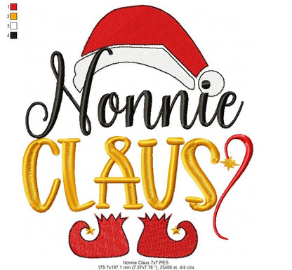 Nonnie and Poppie Claus - Fill Stitch - Set os 2 designs