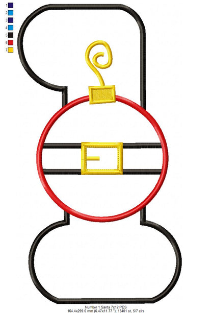 Number One 1st Christmas - Applique