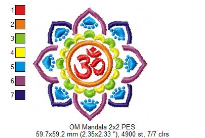 OM mandala - Fill Stitch - Machine Embroidery Design
