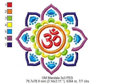 OM mandala - Fill Stitch - Machine Embroidery Design