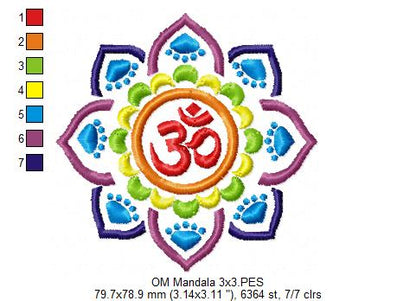 OM mandala - Fill Stitch - Machine Embroidery Design