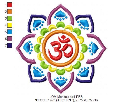 OM mandala - Fill Stitch - Machine Embroidery Design