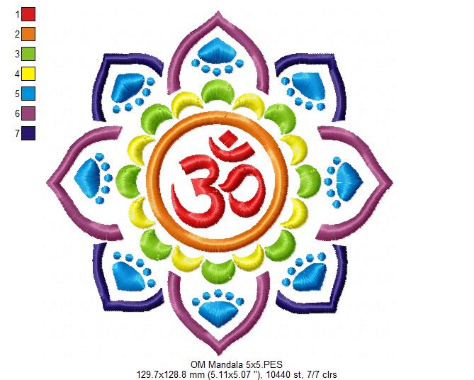 OM mandala - Fill Stitch - Machine Embroidery Design