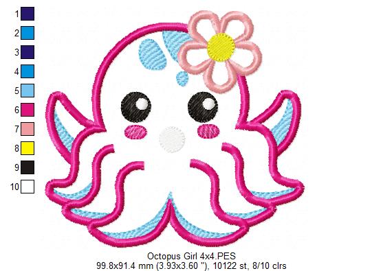 Summer Beach Octopus - Applique