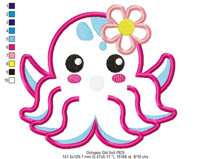 Summer Beach Octopus - Applique