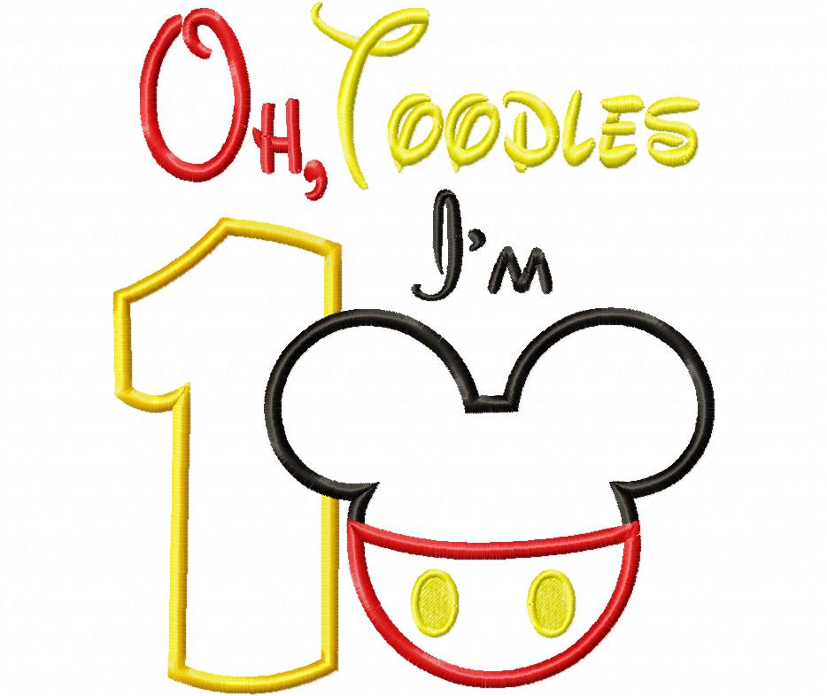 Mouse Ears Boy Oh Toodles Numbers 1-9 Birthday Set Numbers - Applique