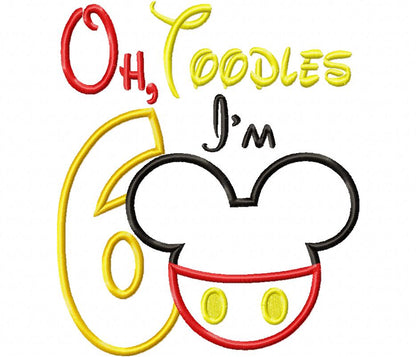 Mouse Ears Boy Oh Toodles Numbers 1-9 Birthday Set Numbers - Applique