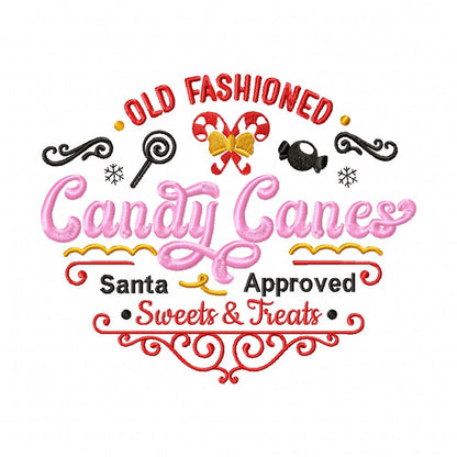 Old Fashioned Candy Canes - Fill Stitch