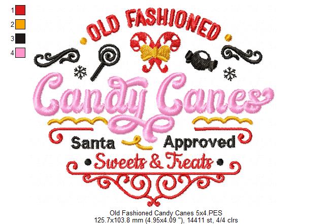 Old Fashioned Candy Canes - Fill Stitch