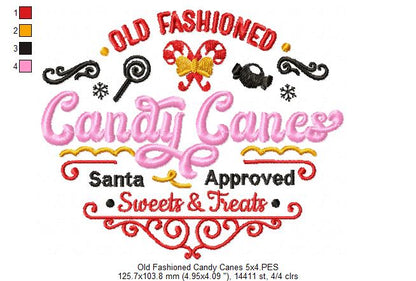 Old Fashioned Candy Canes - Fill Stitch