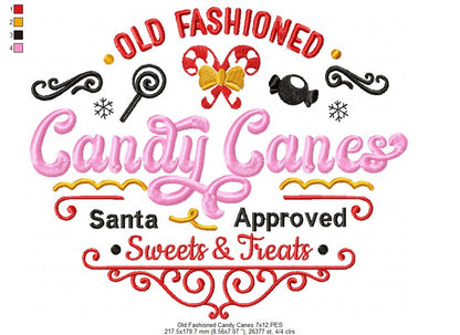 Old Fashioned Candy Canes - Fill Stitch