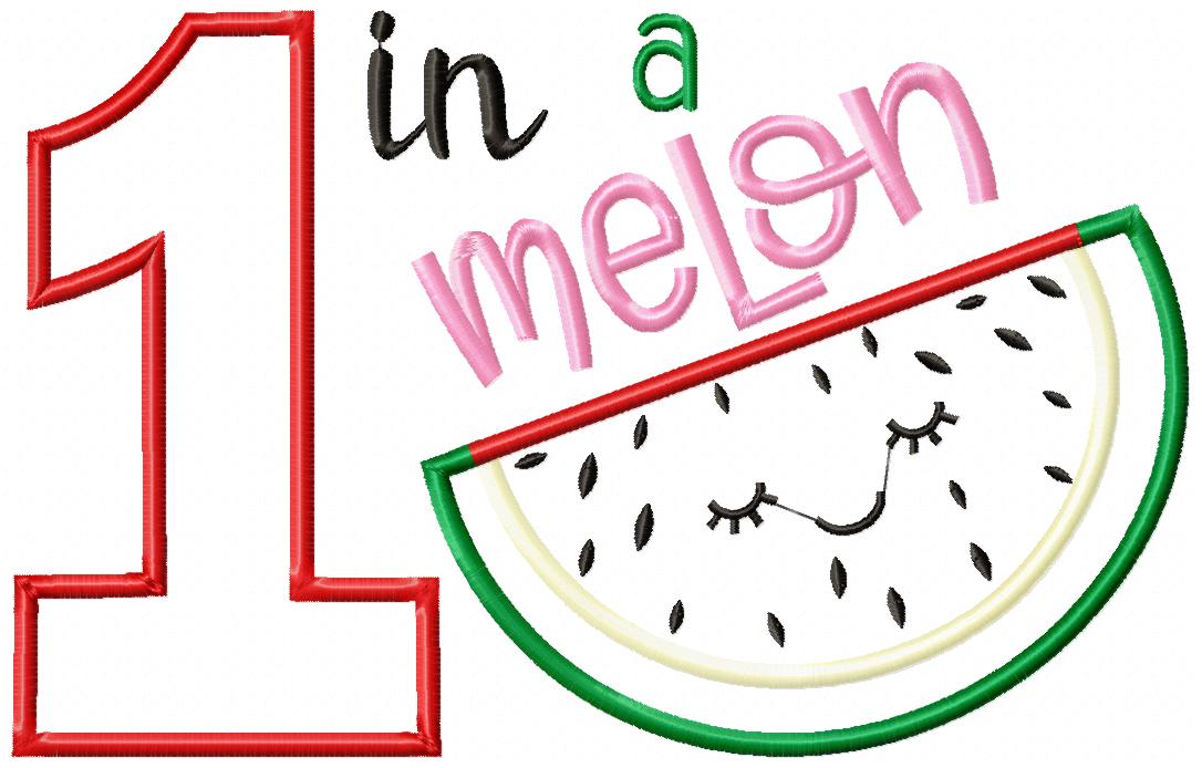 One in a Melon Birthday - Appliqué - Machine Embroidery Design
