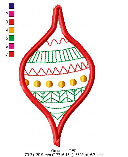 Folk Christmas Ornaments - ITH Project - Machine Embroidery Design