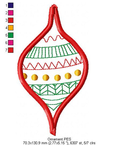 Folk Christmas Ornaments - ITH Project - Machine Embroidery Design