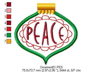 Christmas Ornaments - ITH Project - Machine Embroidery Design