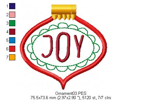 Christmas Ornaments - ITH Project - Machine Embroidery Design