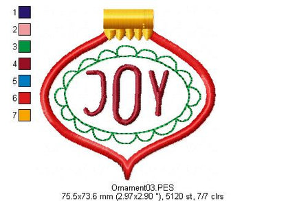 Christmas Ornaments - ITH Project - Machine Embroidery Design