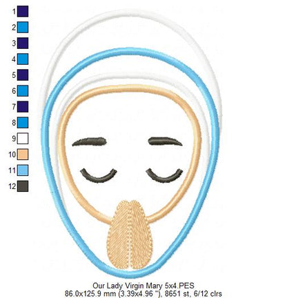 Angel Our Lady Virgin Mary - Applique