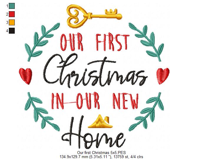 Our First Christmas In Our New Home - Fill Stitch