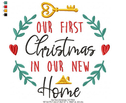 Our First Christmas In Our New Home - Fill Stitch