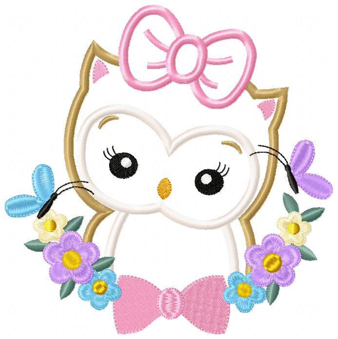 Owl Flowers - Applique