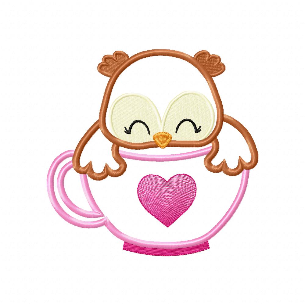 Cute Animals in the Cup - Applique - Set of 7 designs