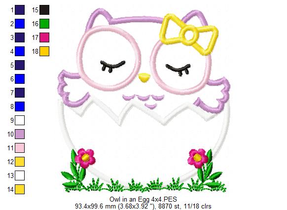 Owl in an Egg - Applique