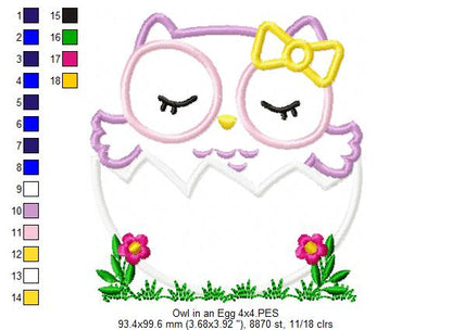 Owl in an Egg - Applique
