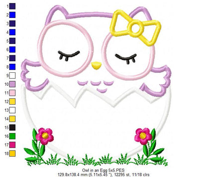 Owl in an Egg - Applique