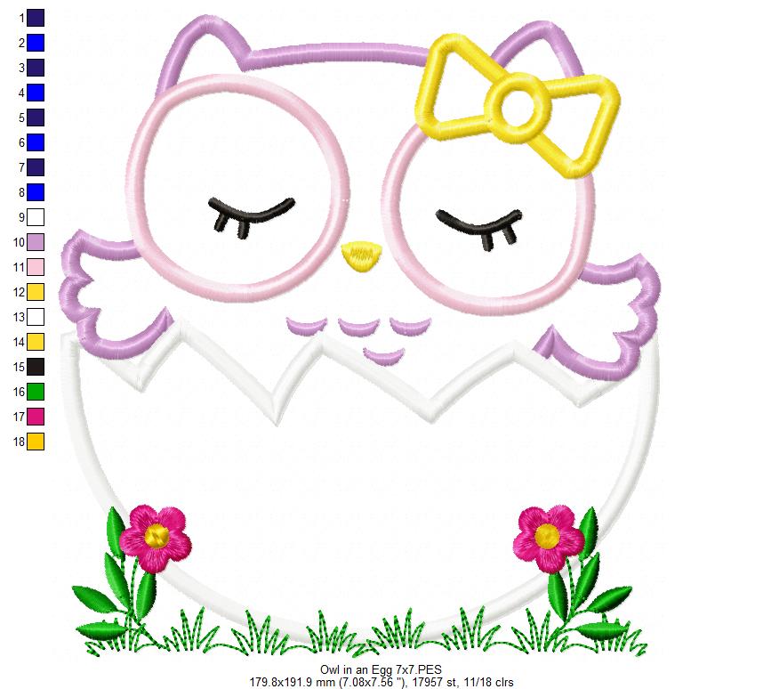 Owl in an Egg - Applique