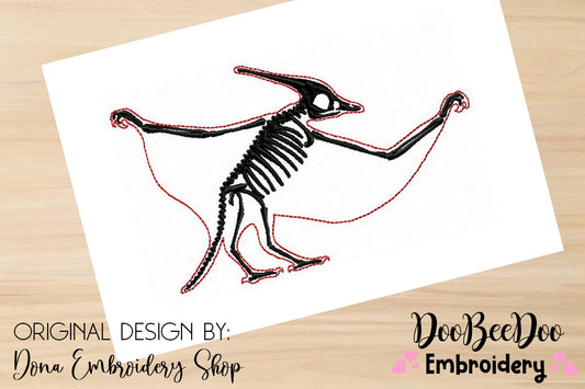 Pterodactyl Dinosaur Skeleton - Satin Stitch