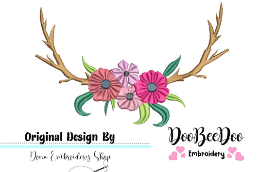 Flower Antlers - Fill Stitch