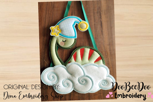 Dinosaur and Moon Ornamen - ITH Project - Machine Embroidery Design