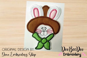 Cute Gardener Bunny Ornament - ITH Project - Machine Embroidery Design