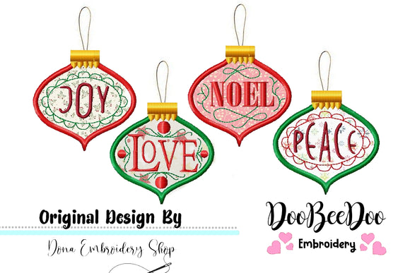 Christmas Ornaments - Applique - Machine Embroidery Design