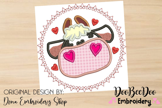 Heart Cow  - Applique