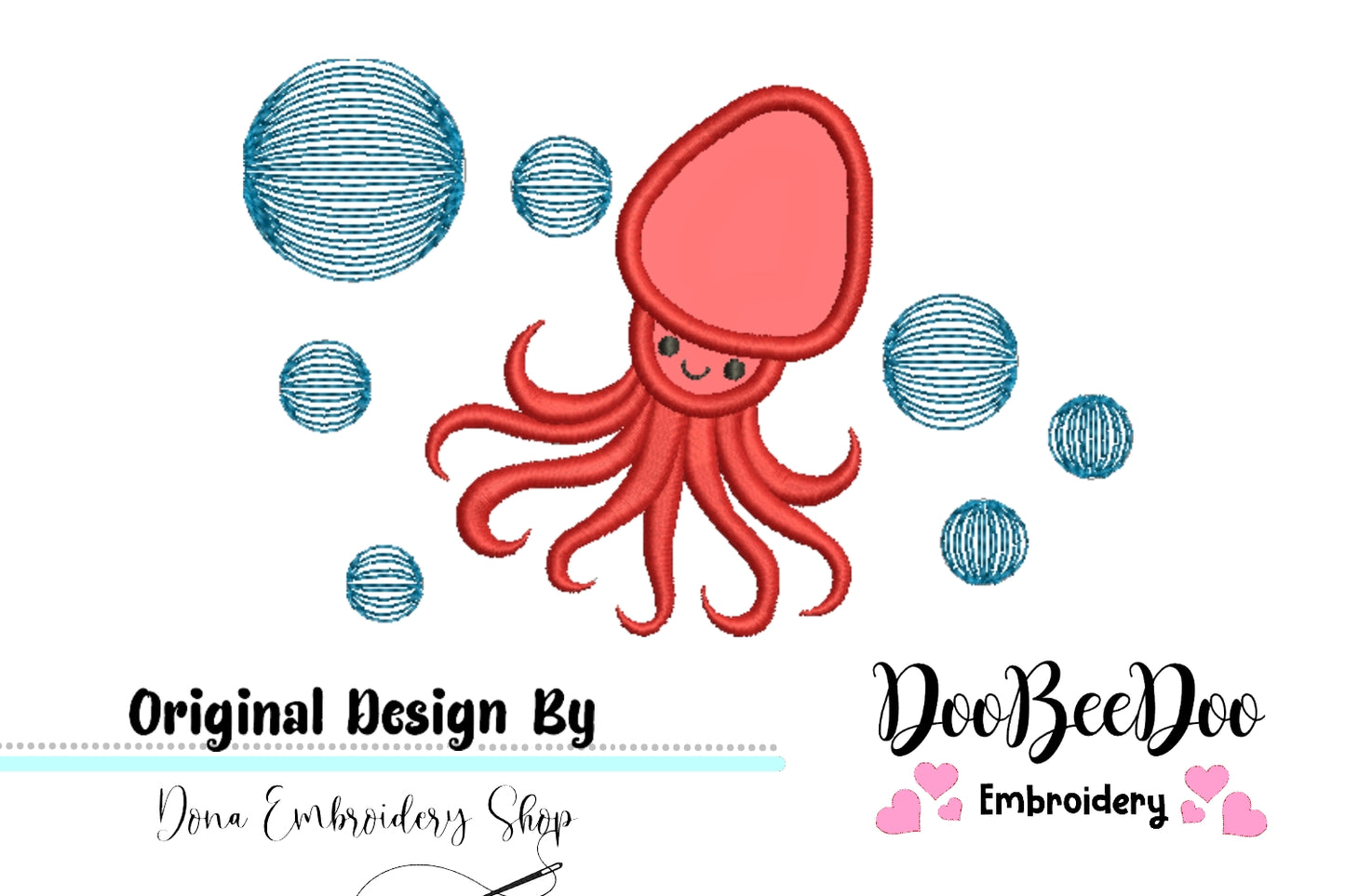 Cute Squid -  Applique