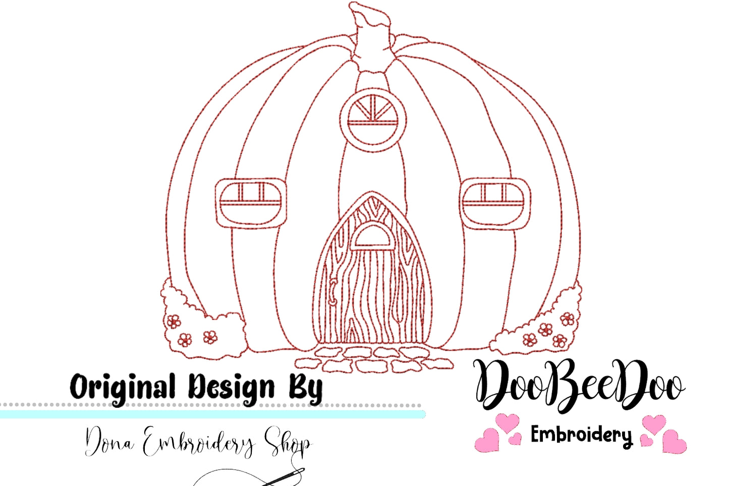 Pumpkin House - Redwork