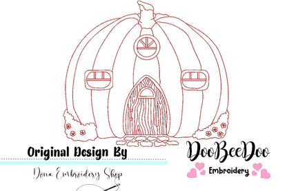 Pumpkin House - Redwork
