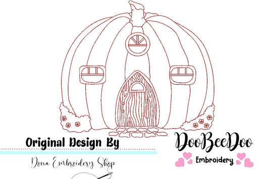 Pumpkin House - Redwork
